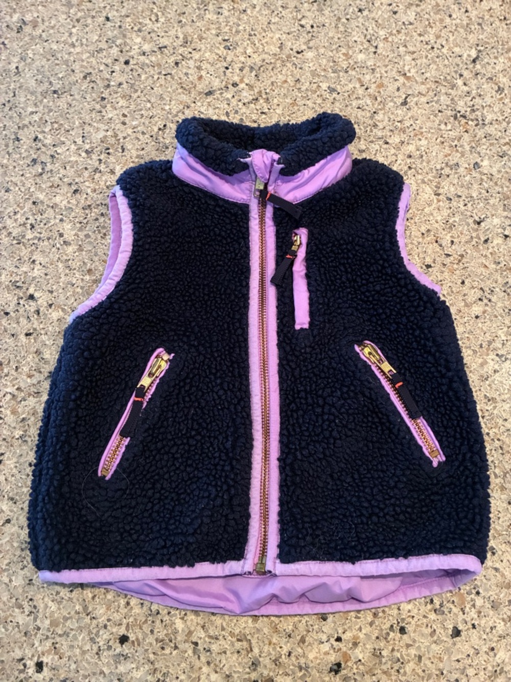 3T Crewcuts Navy Blue / Lilac Fleece Vest